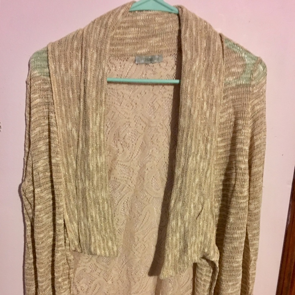 Long sleeve lace back sweater